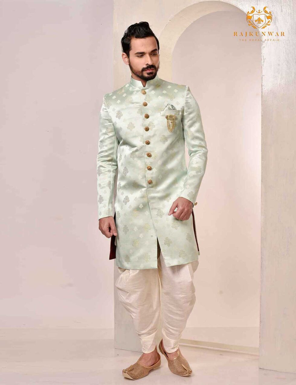 pastel green indowestern