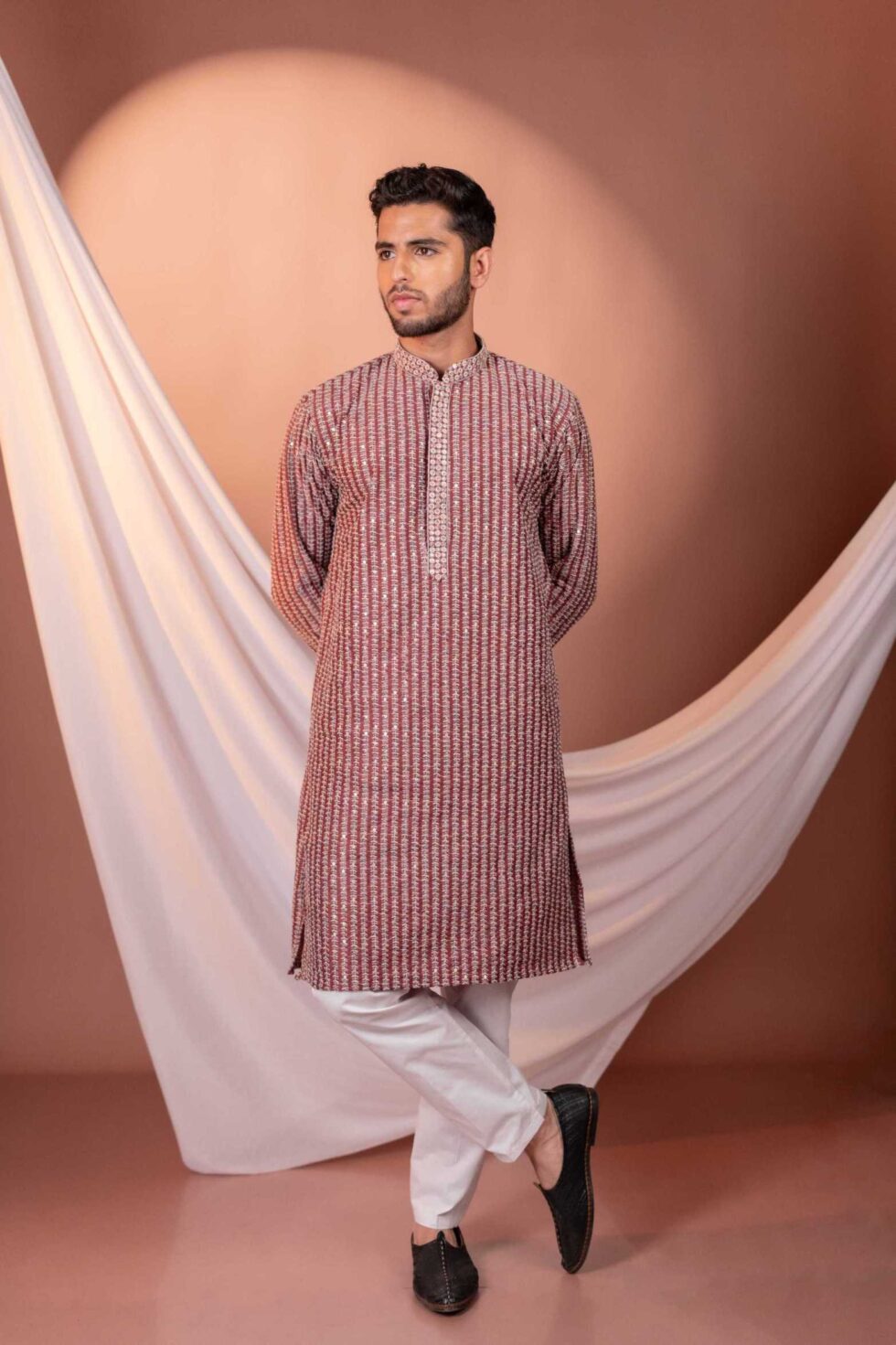 maroon kurta