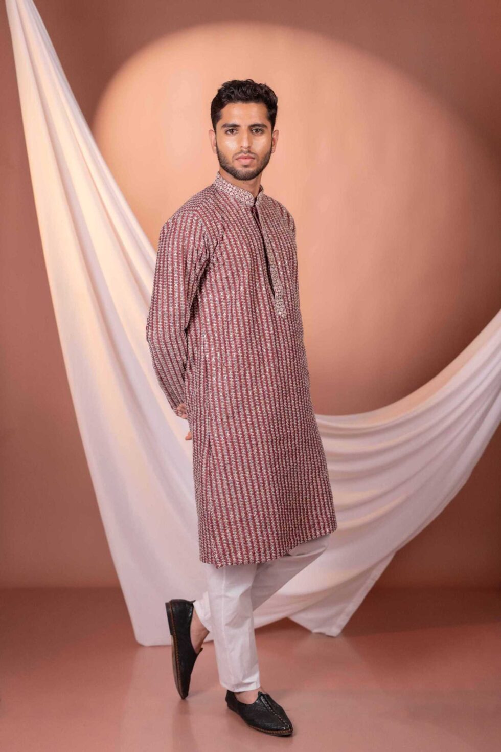 maroon kurta
