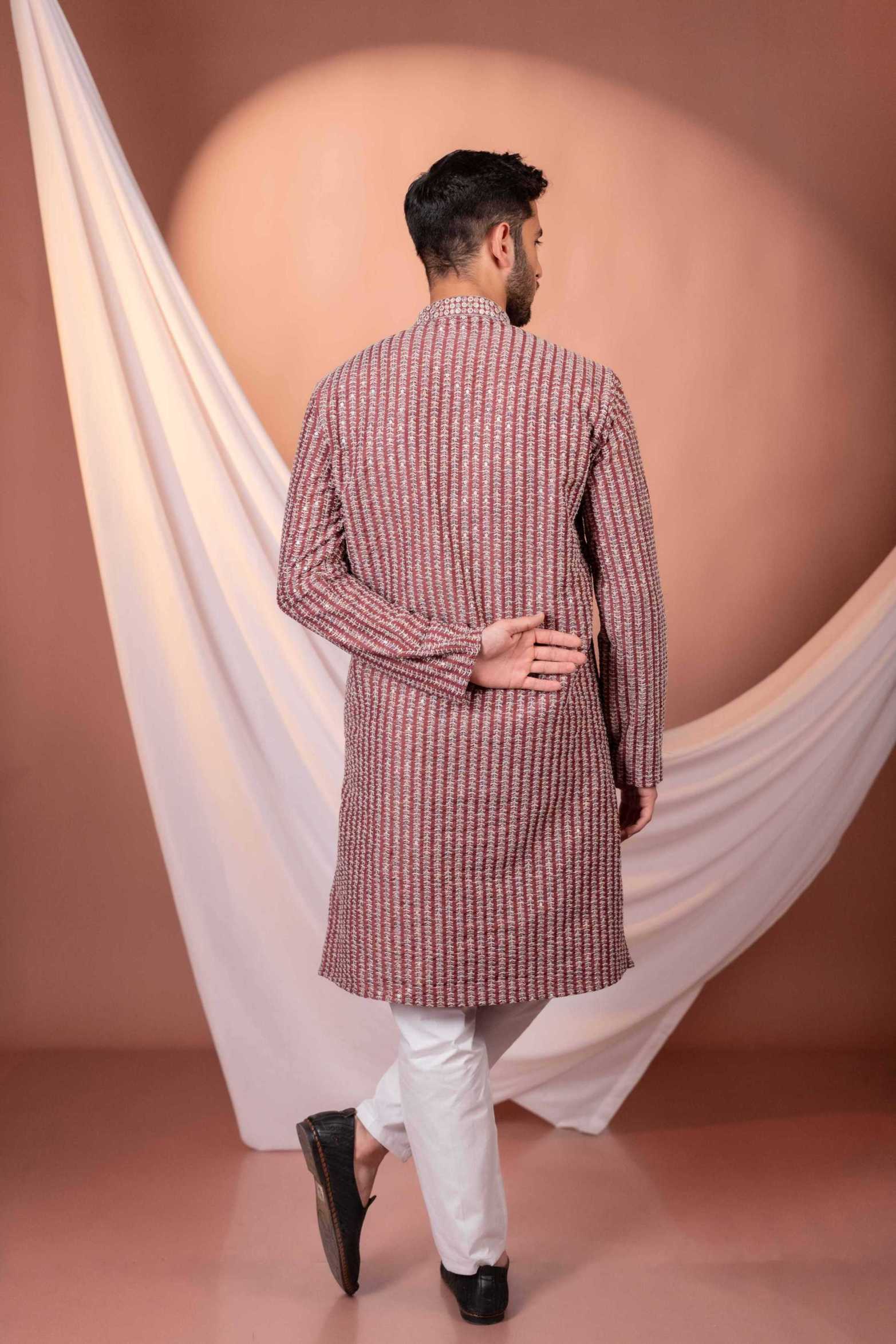 maroon kurta