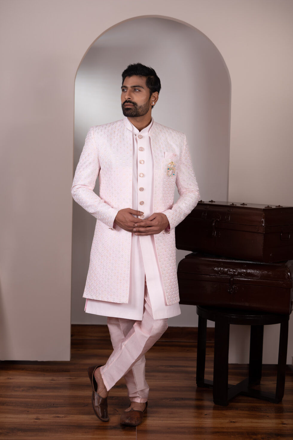 light pink sherwani