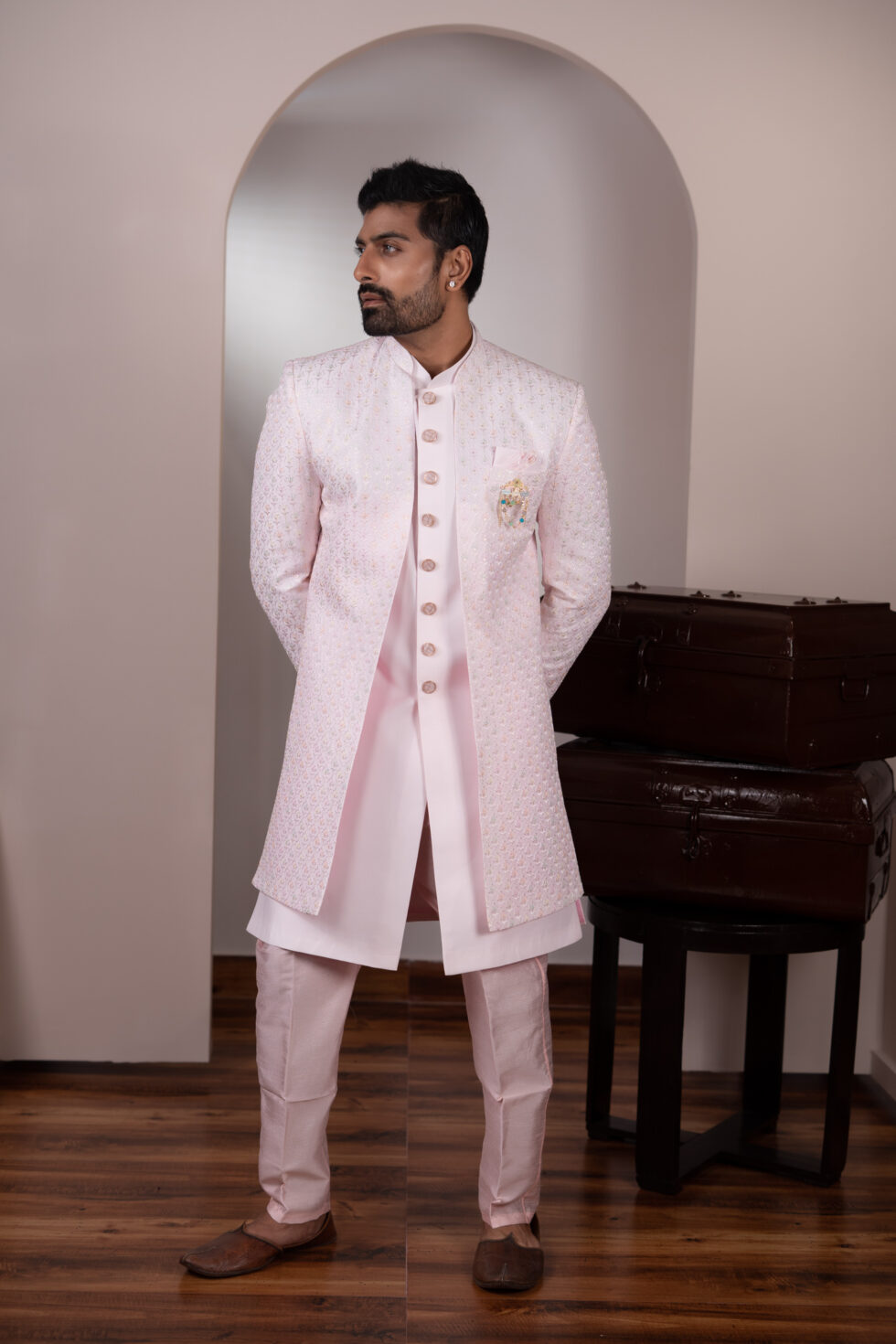 light pink sherwani