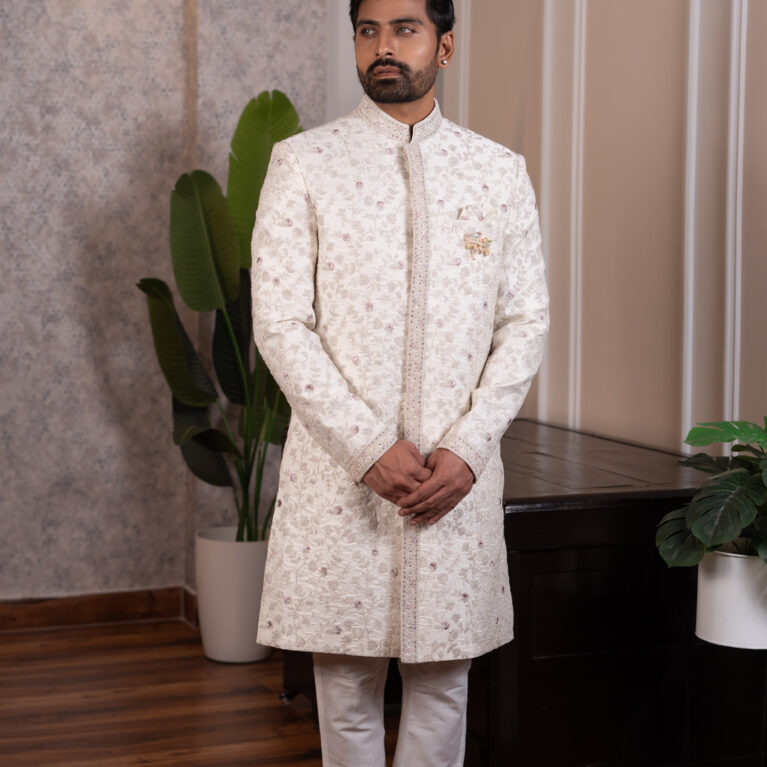 cream sherwani