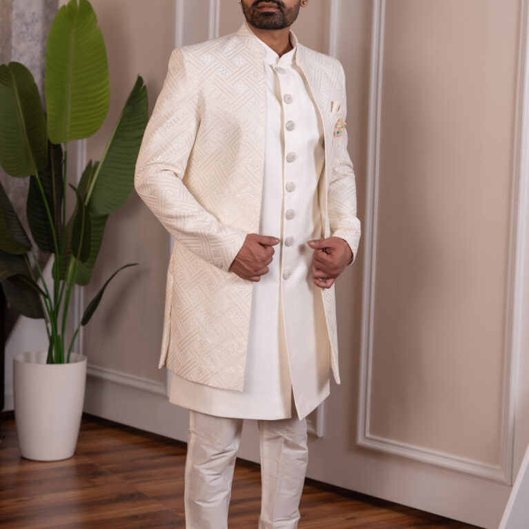white sherwani