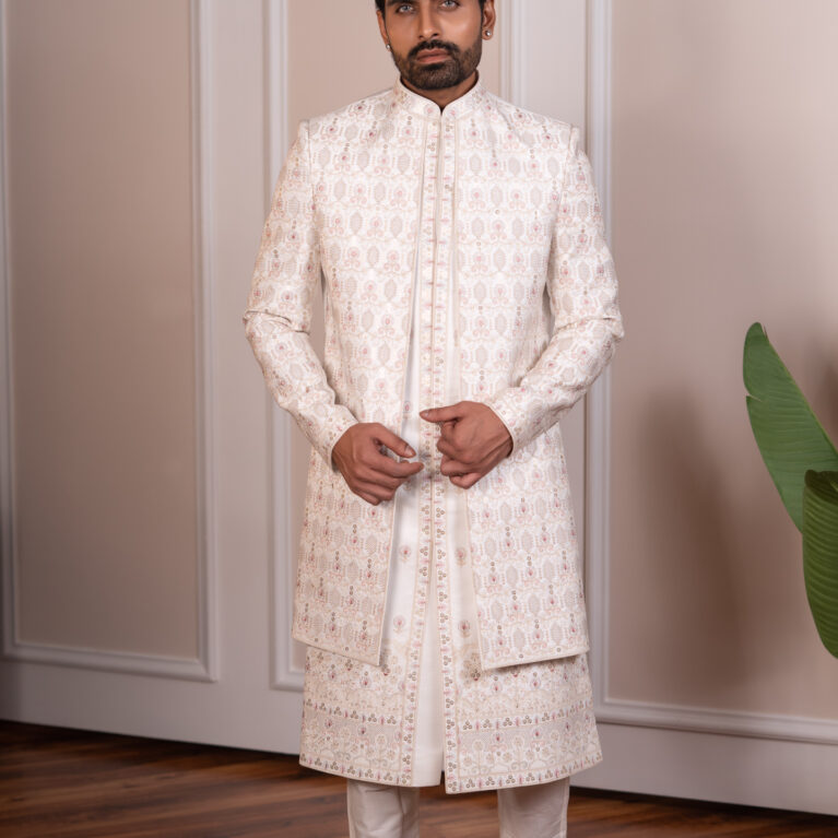 cream sherwani