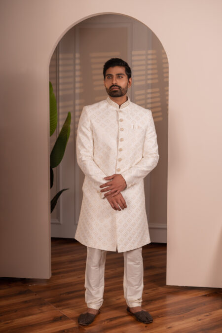 cream sherwani