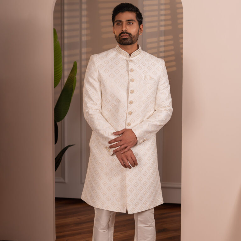 cream sherwani