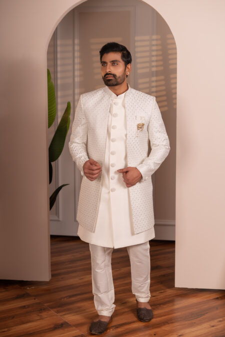 white sherwani