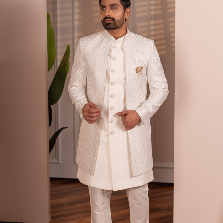 white sherwani