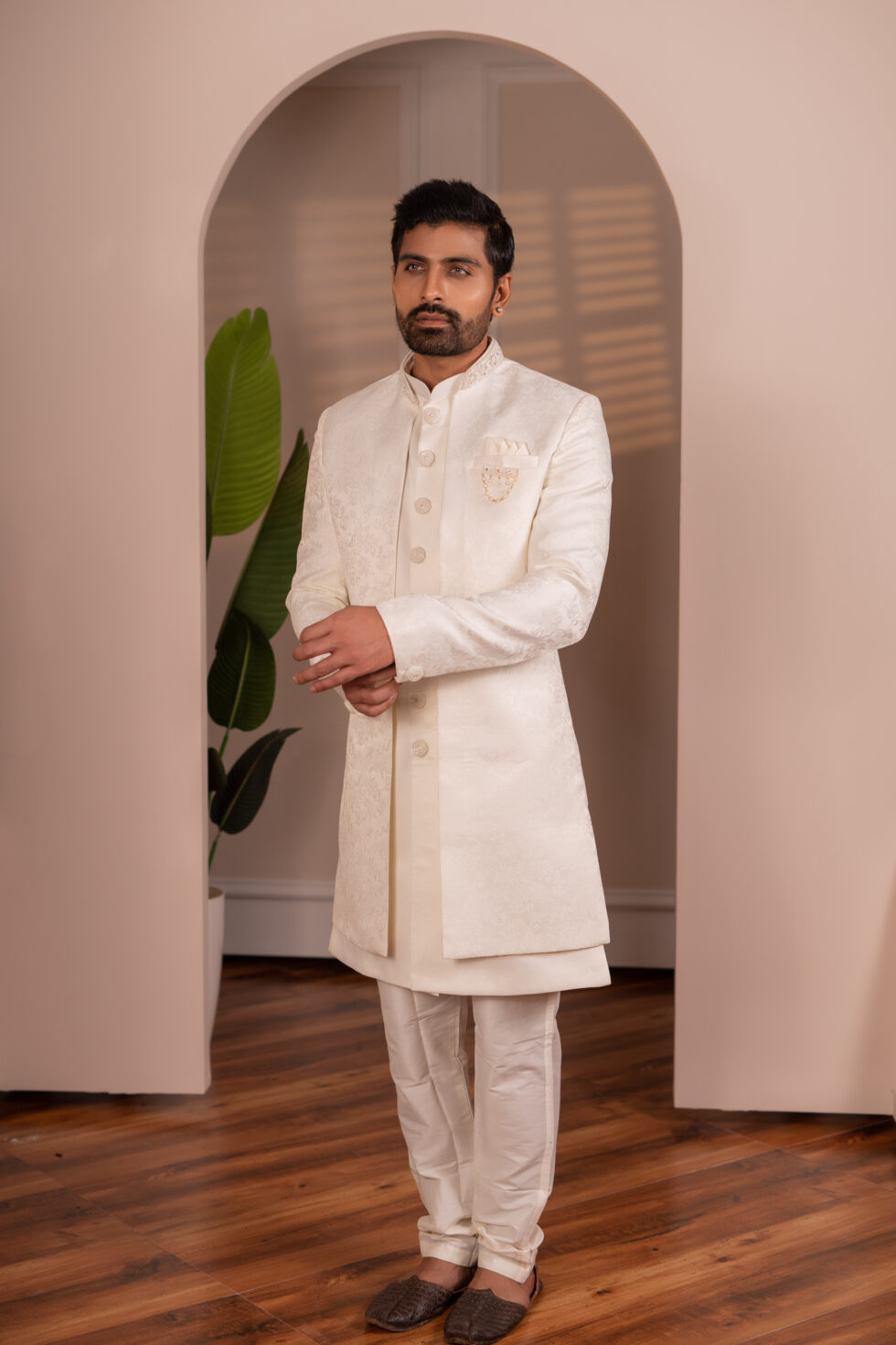 white sherwani