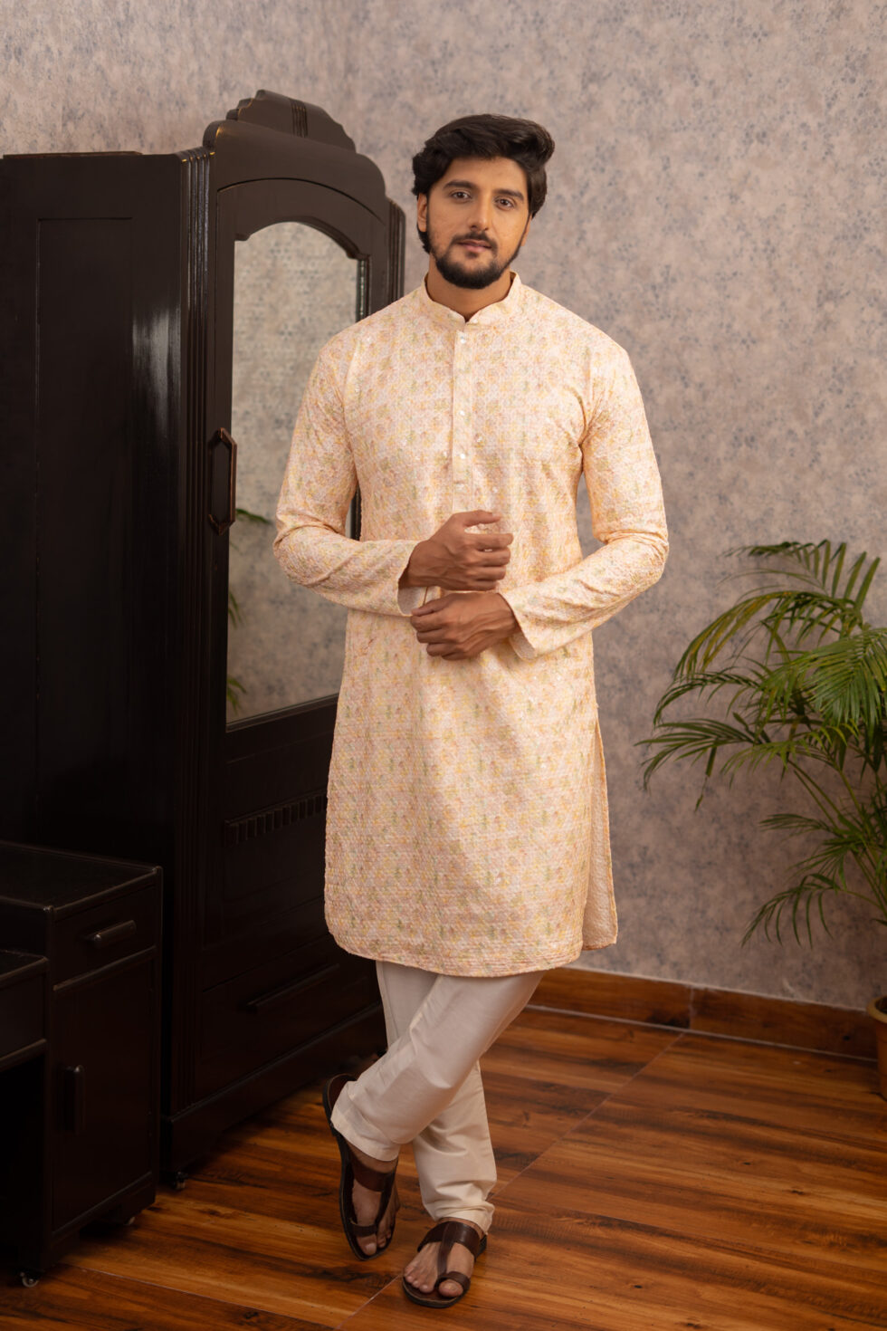 light yellow kurta set