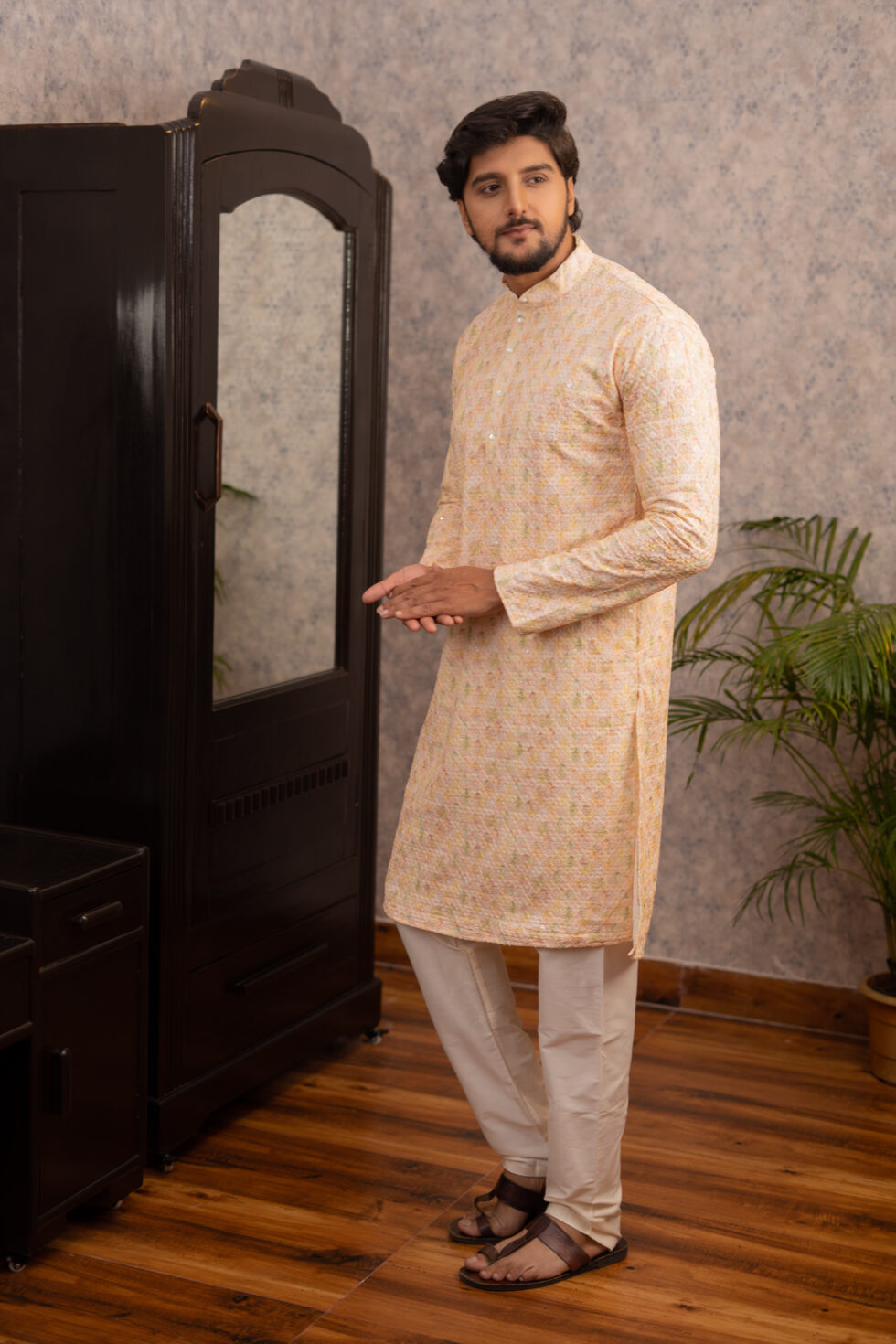 light yellow kurta set