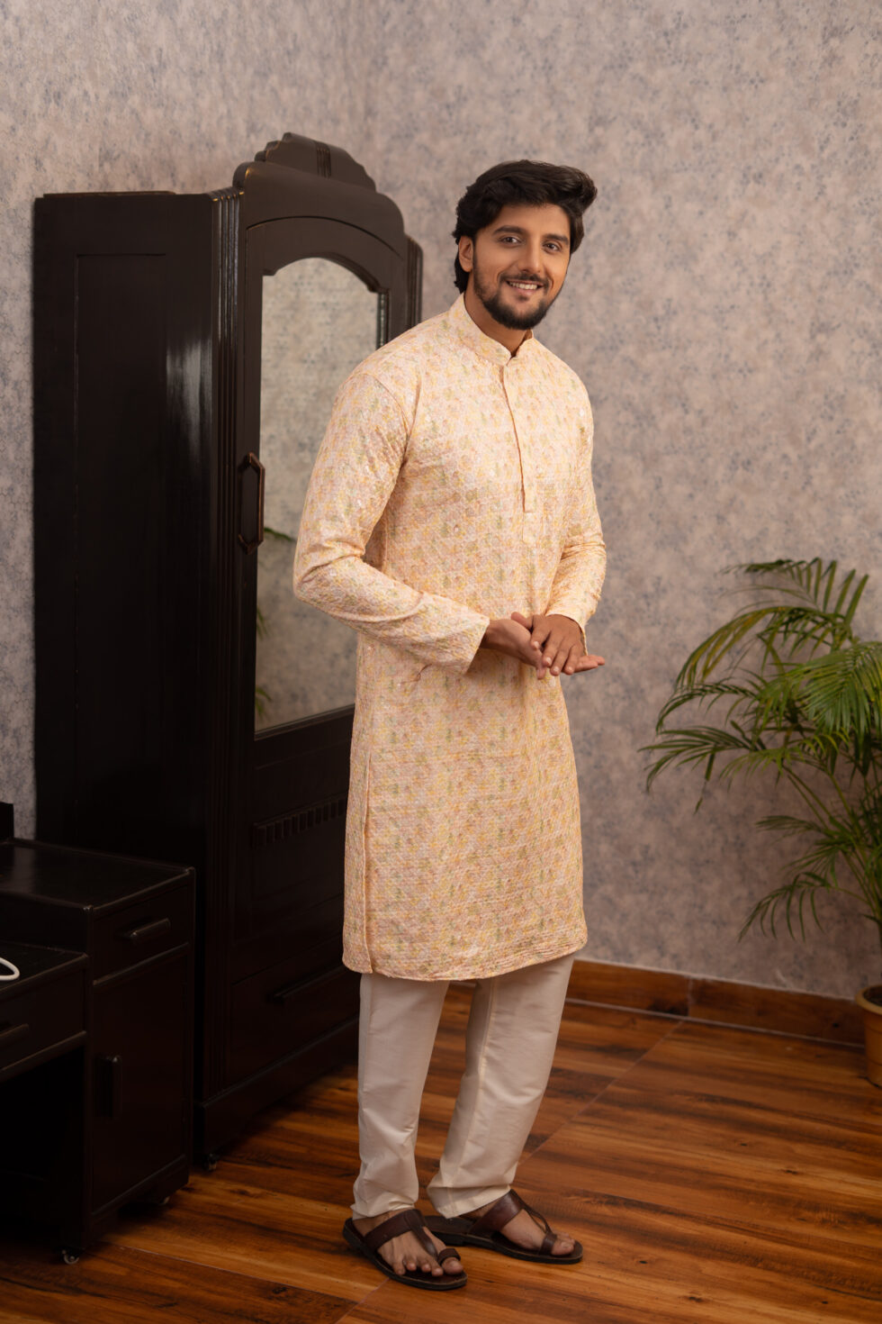 light yellow kurta set
