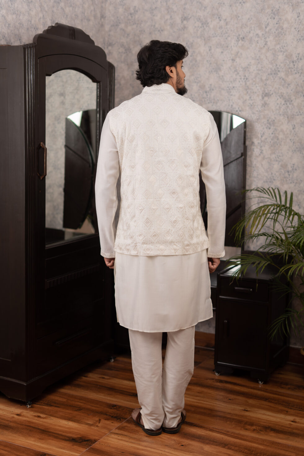 off white half jacket