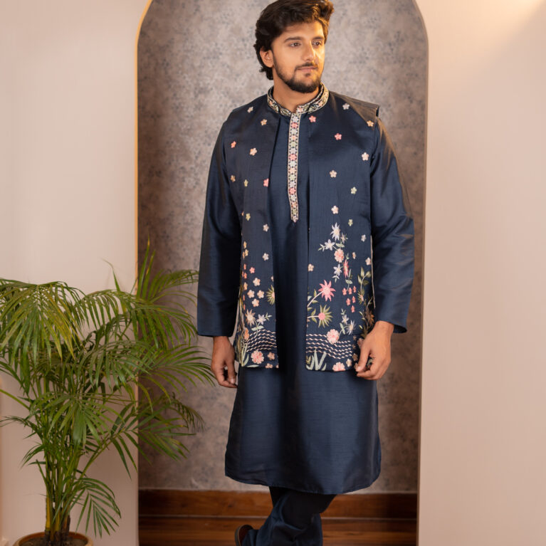 navy blue jacket set