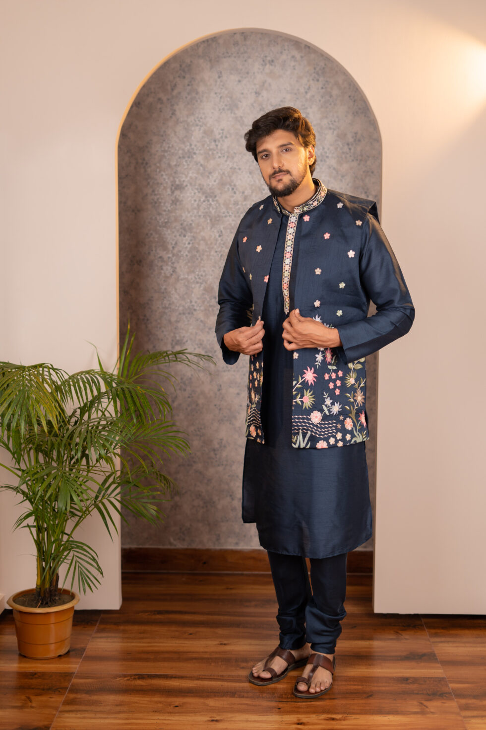 navy blue jacket set