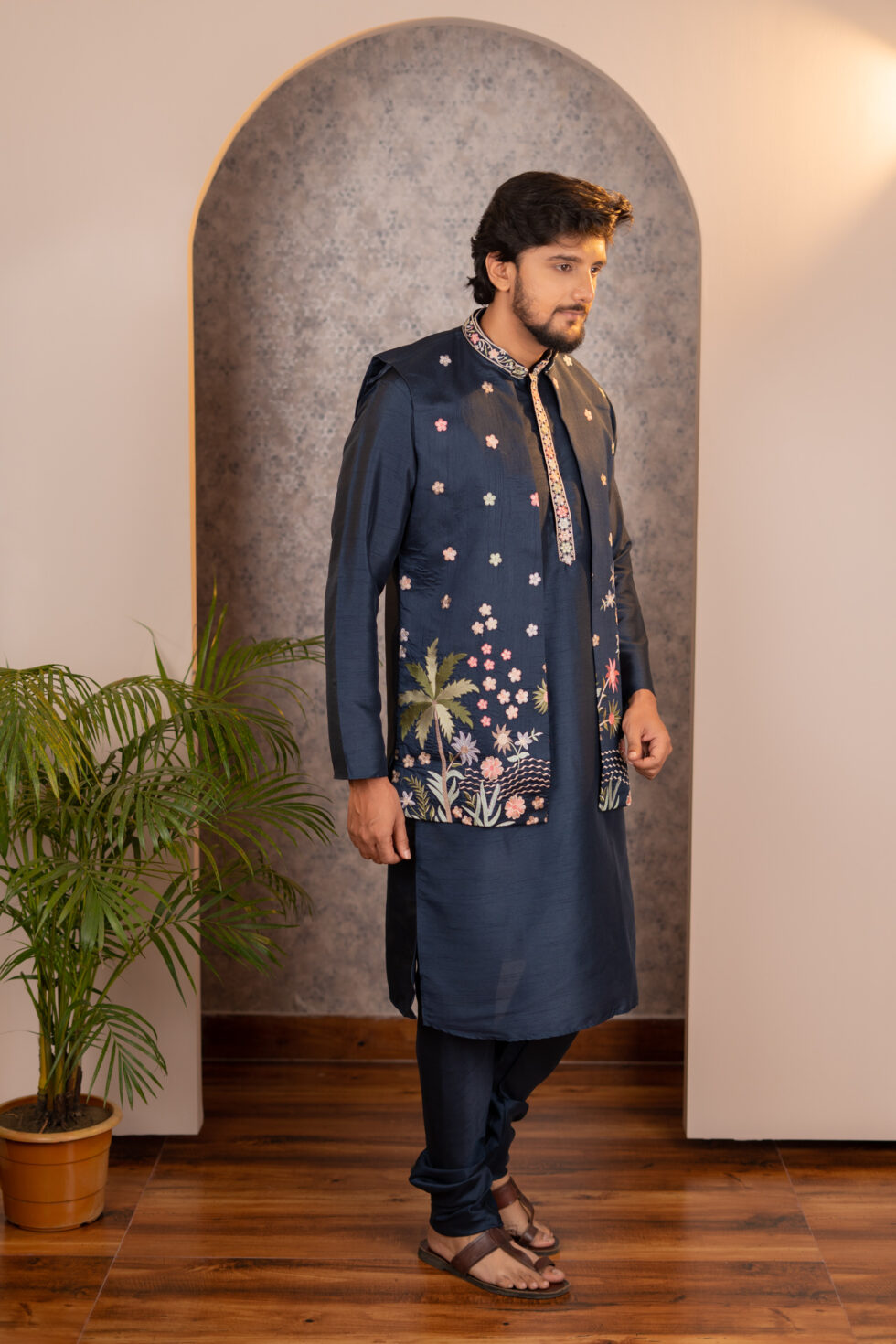 navy blue jacket set