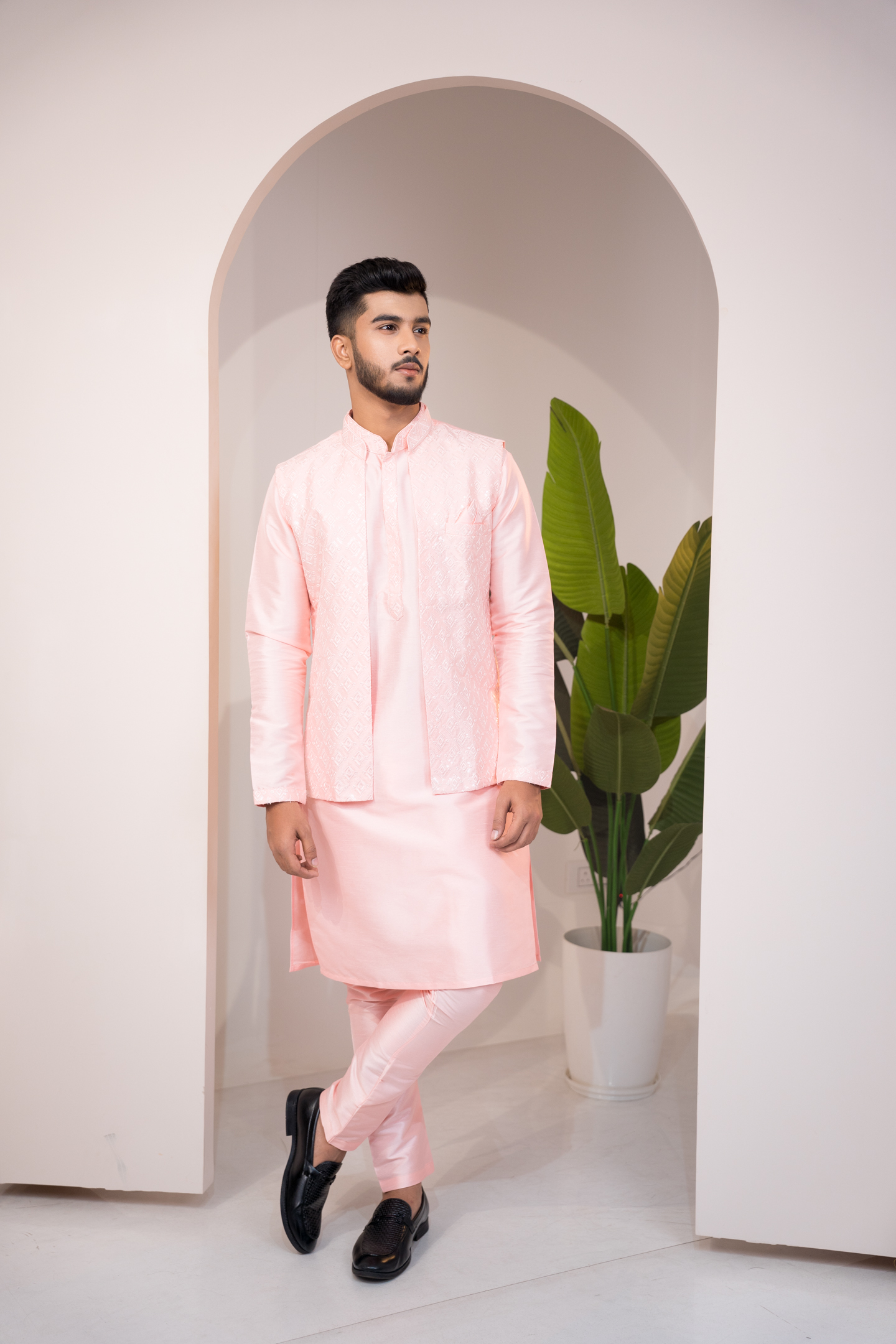 light pink jacket set