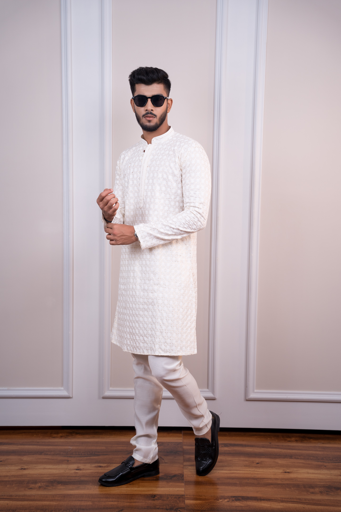 cream kurta set