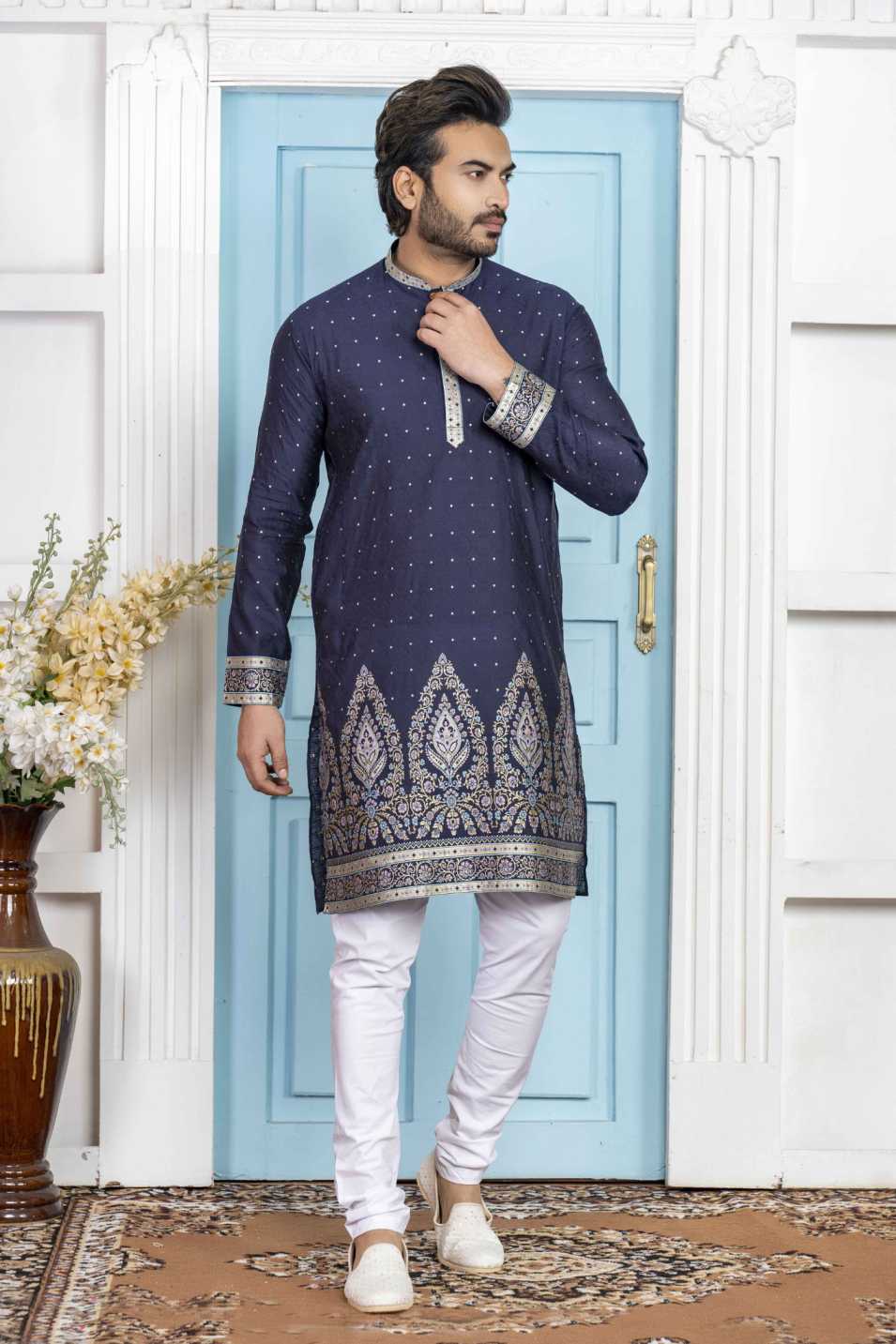 navy blue kurta
