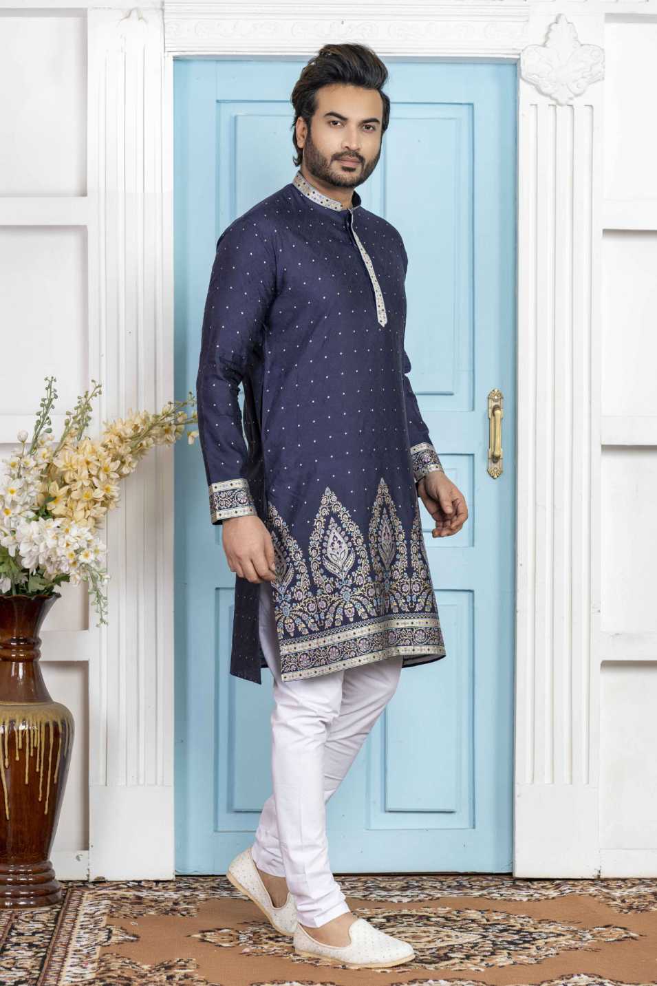 navy blue kurta