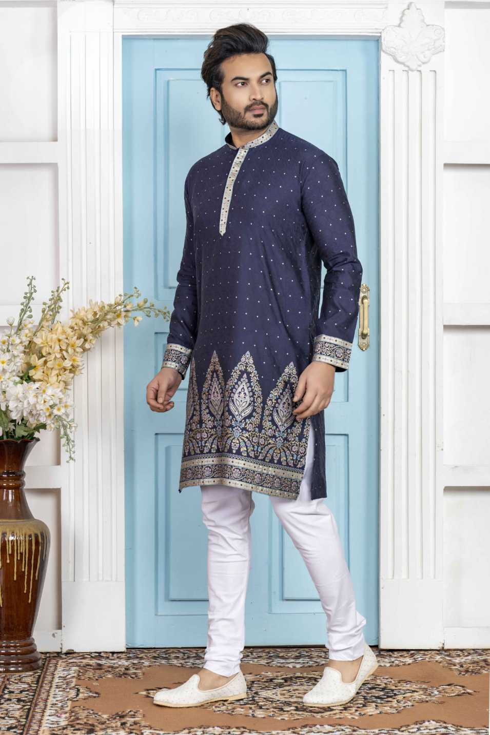 navy blue kurta